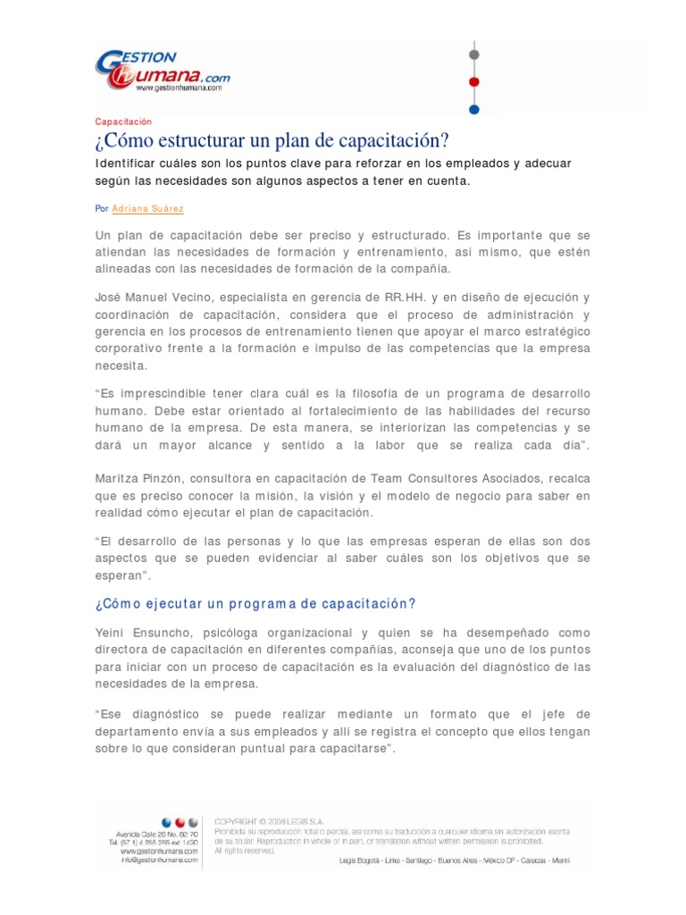 Guía para un Plan de Capacitación Efectivo | PDF