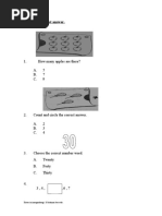 Soalan Matematik (Math) Paper 1 Tahun 1