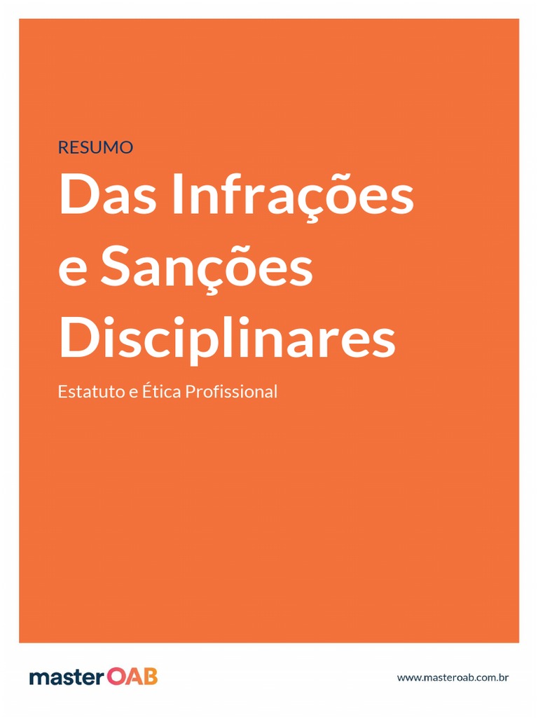 Das Infrações E Sanções Disciplinares Do Advogado