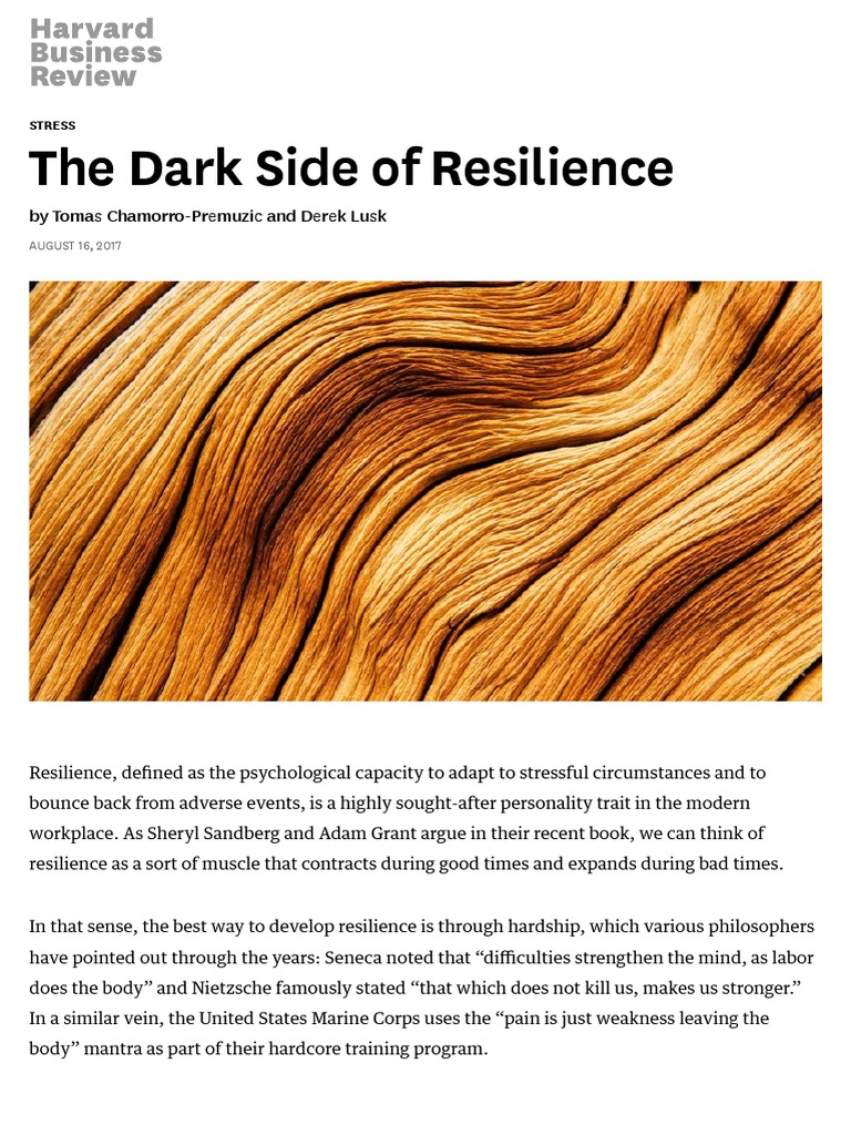 The Dark Side of Resilience | PDF | Psychological Resilience | Leadership
