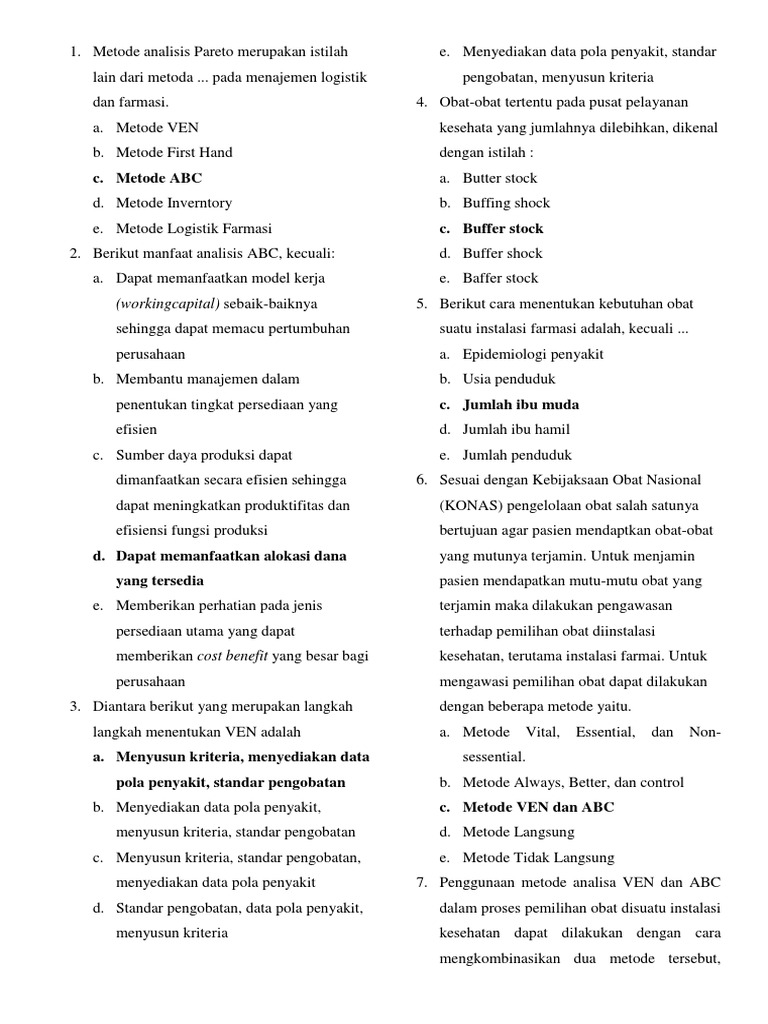 Soal Ujian Pengelolaan Obat Pak Almahdy