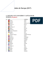 Países y Capitales de Europa