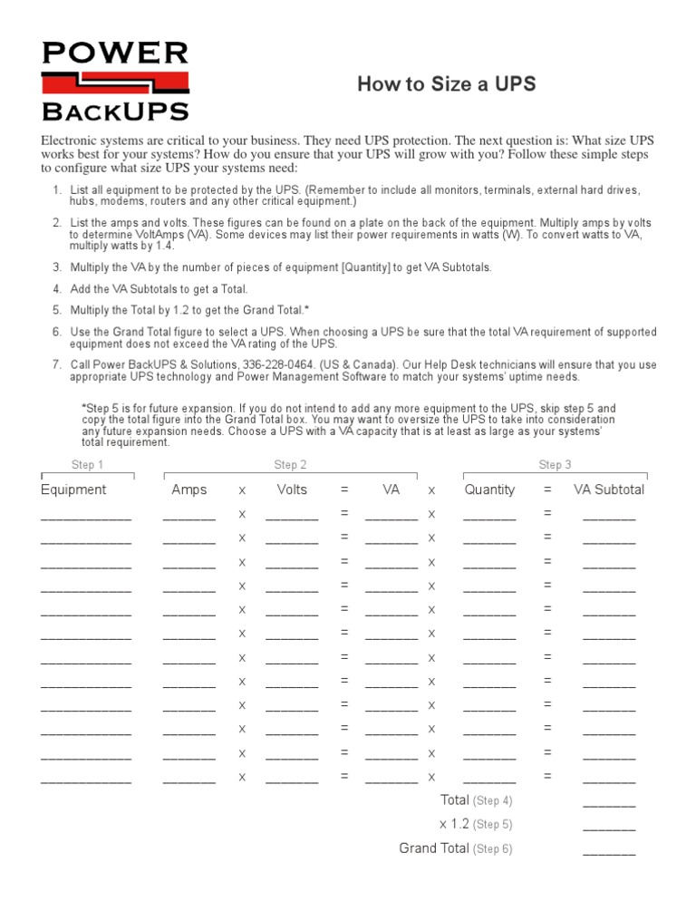 31 How To Size A UPS PDF Manufactured Goods Computer Engineering