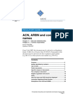 ACN, ARBN and Company Names: Regulatory Guide 13