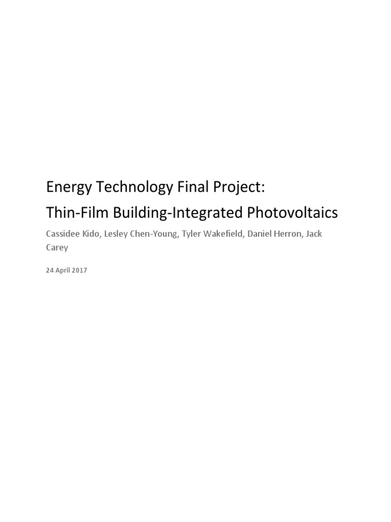 Renewable Energy Technology Final Report | PDF | Photovoltaics ...
