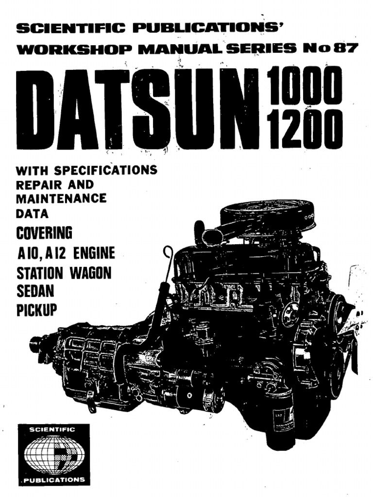 Datsun 1000 and 1200 A10 A12 Workshop Manual PDF | PDF | Piston