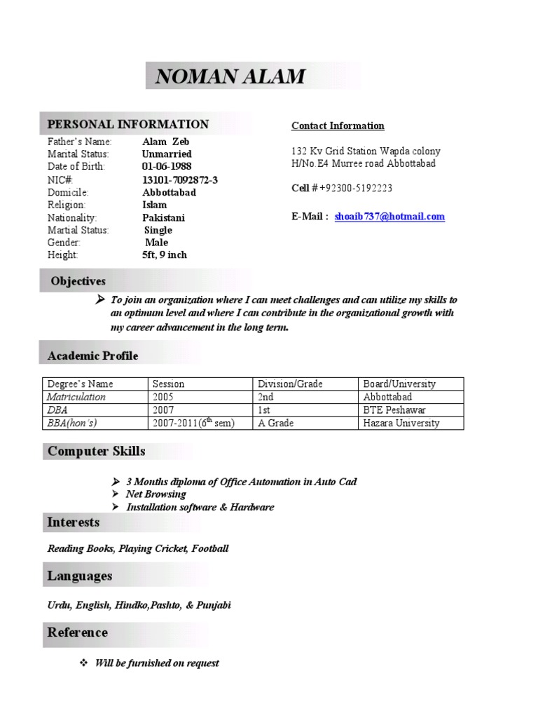 CV Sample | PDF