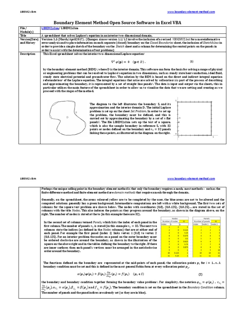 Boundary Element Method Open Source Software in Excel VBA | PDF ...