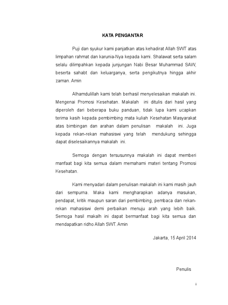 Kata Pengantar Daftar Isi Promosi Kesehatan PDF Kata Pengantar Daftar Isi Promosi Kesehatan PDF
