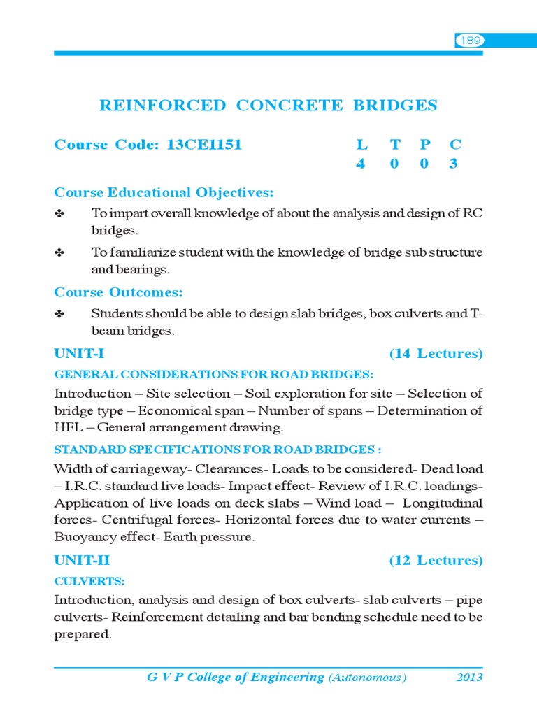 Design of Reinforced Concrete Bridges | PDF | Bridge | Architectural Design