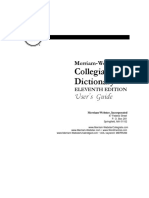 Merriam Webster Collegiate Dictionary Elevent Edition Users Guide Merriam PDF