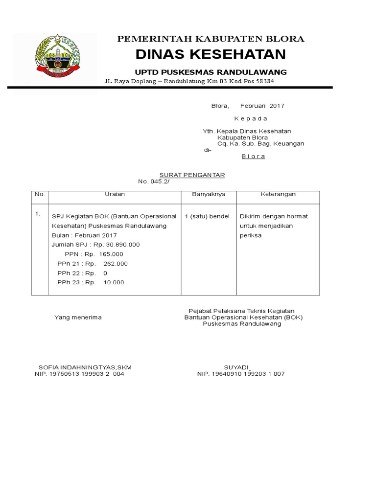 Surat Pengantar SPJ | PDF