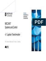 MEC3457 Systems and Control: 4.1 Laplace Transformation