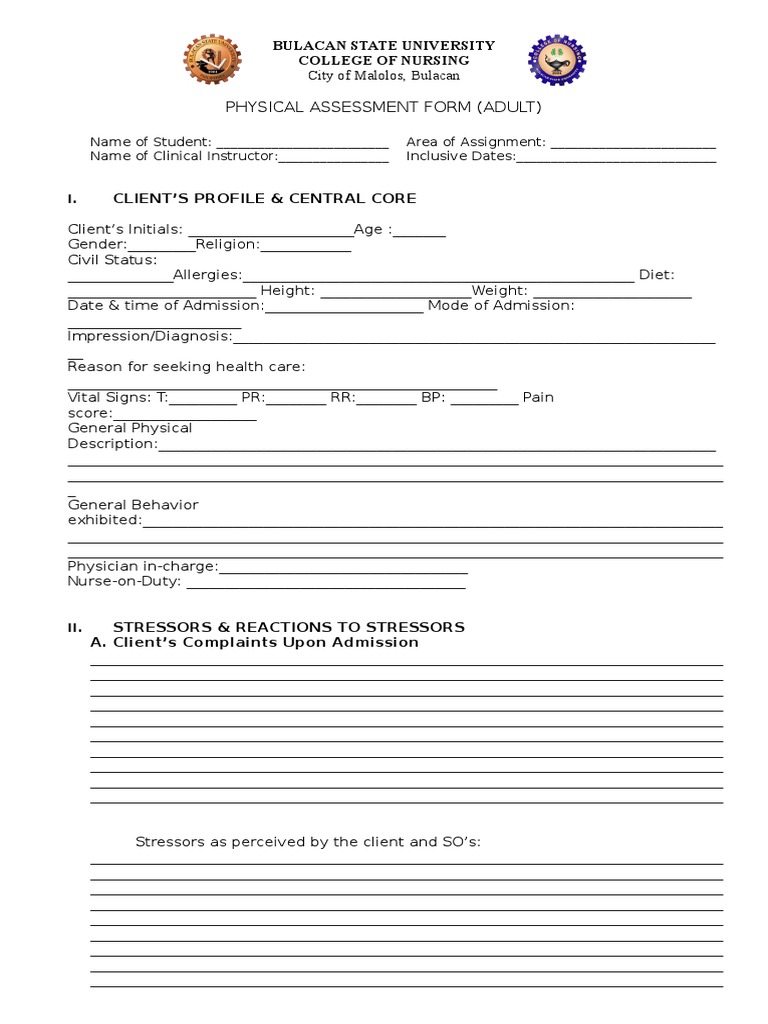 A Comprehensive Physical Assessment of an Adult Client PDF Urinary