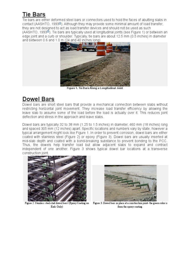 Tie Bars vs Dowel Bars Civil Engineering Building Materials