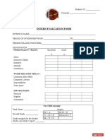 Internship Evaluation Form
