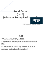 Network Security (Lec 9) (Advanced Encryption Standard) : Muhammad Qaisar Shaf