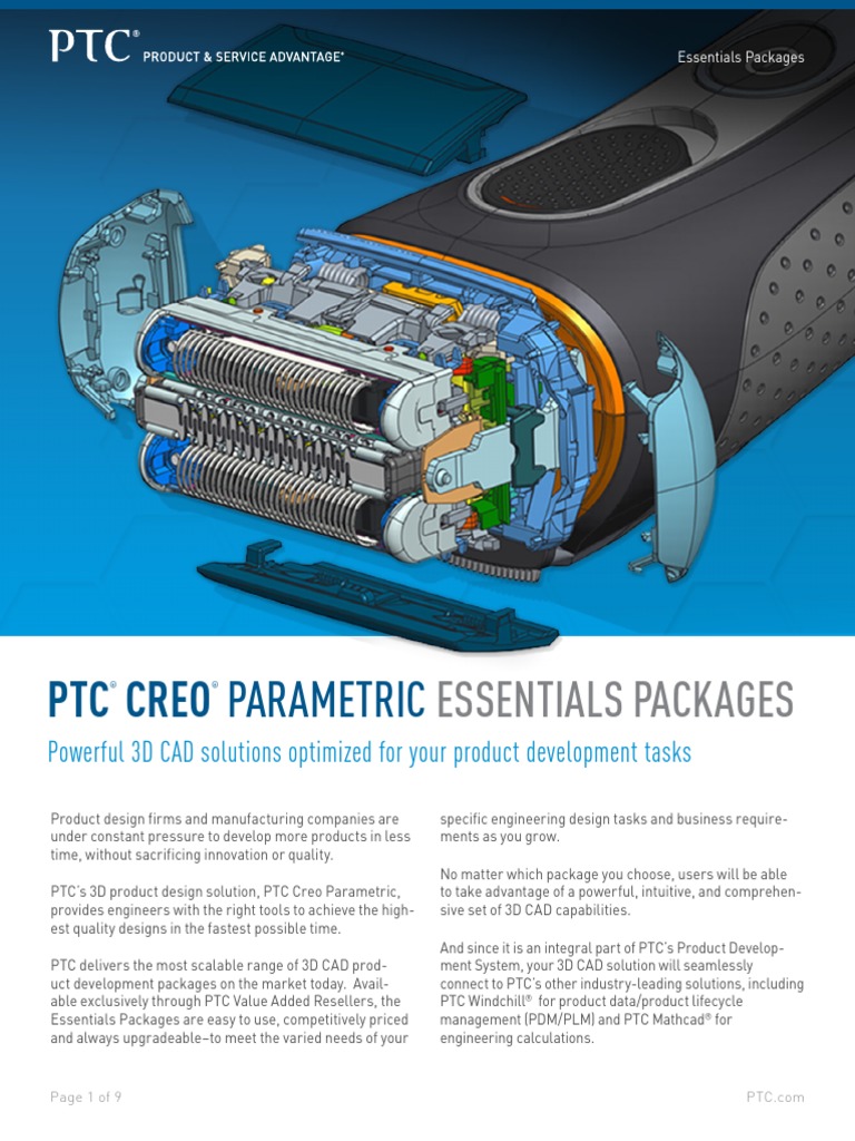 PTC Creo Parametric Essentials Brochure - Final - v1 | PDF | Computer ...