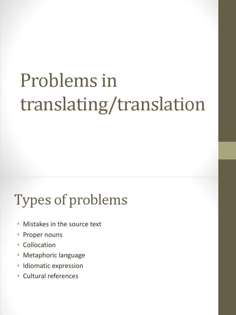 Problems in Translating | PDF | Foreign Language Studies | General Fiction