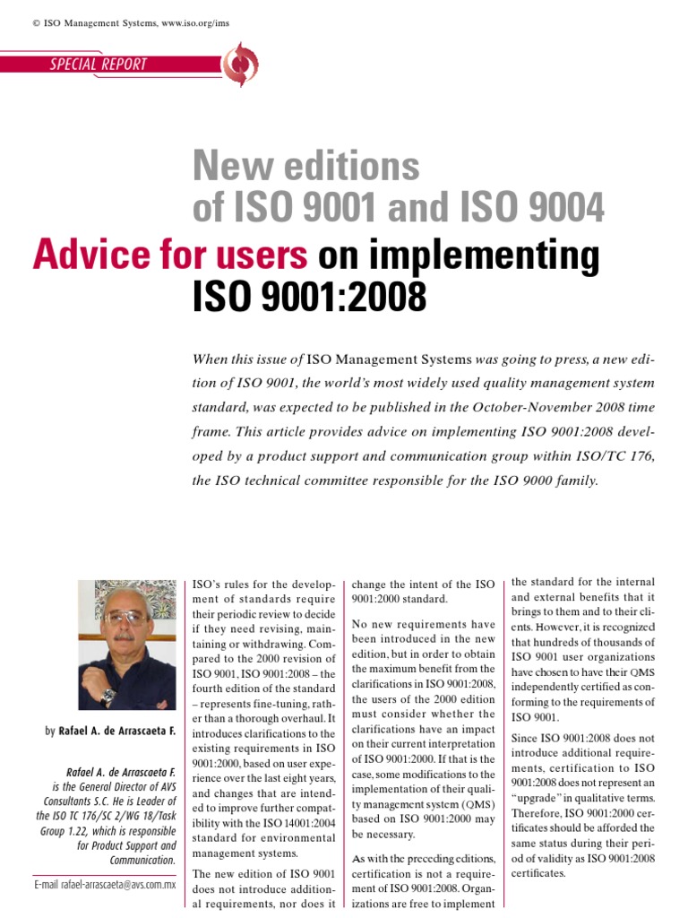 New Editions of ISO 9001 and ISO 9004 | PDF