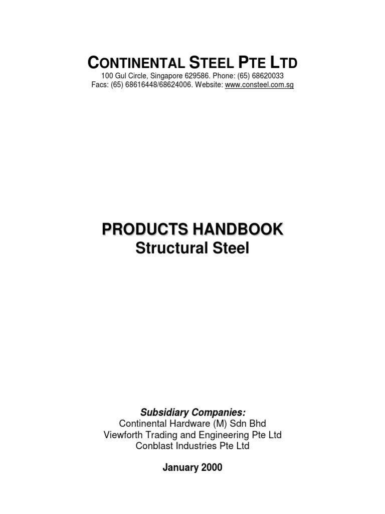 Product Handbook Structureal Steel PDF | PDF | Business