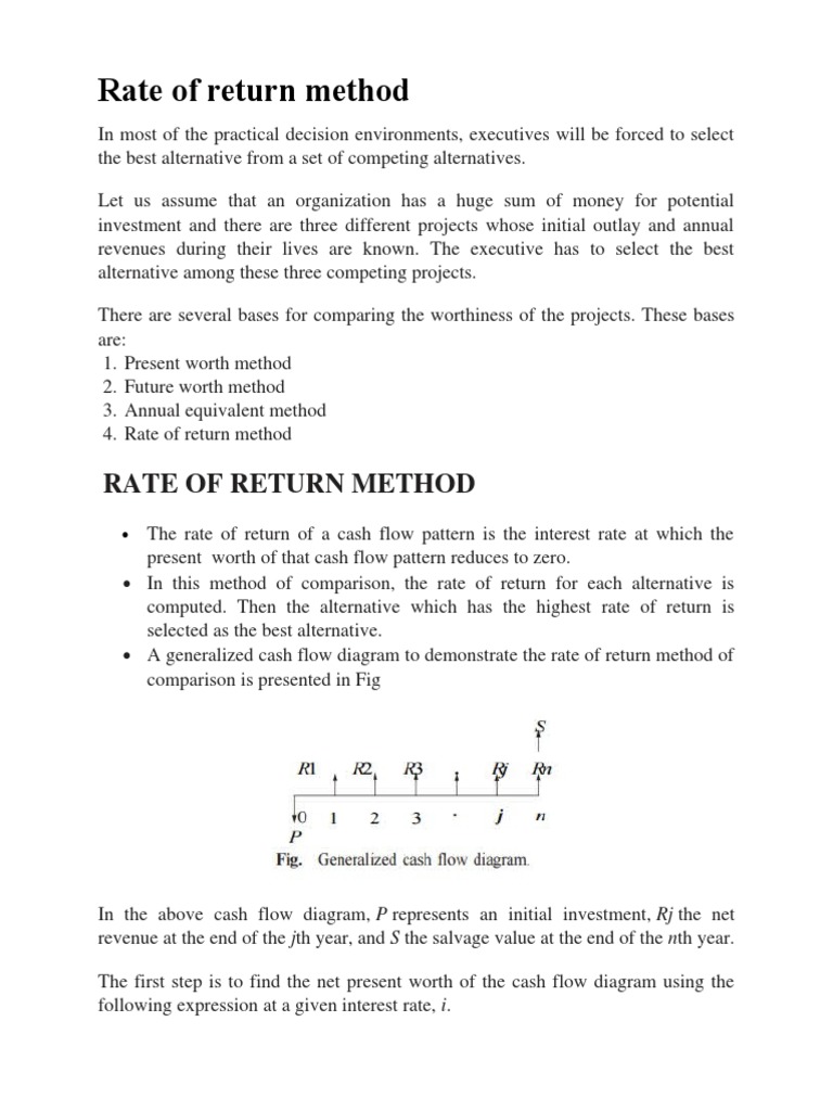 Rate of Return Method | PDF | Investing | Business