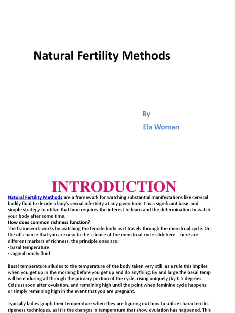 Natural Fertility Methods PDF Sexuality Human Sexuality