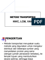 Metode Transportasi - Solusi Awal (NWC, LC, VAM)