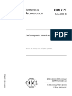 Fixed storage tanks requirements for volume measurement