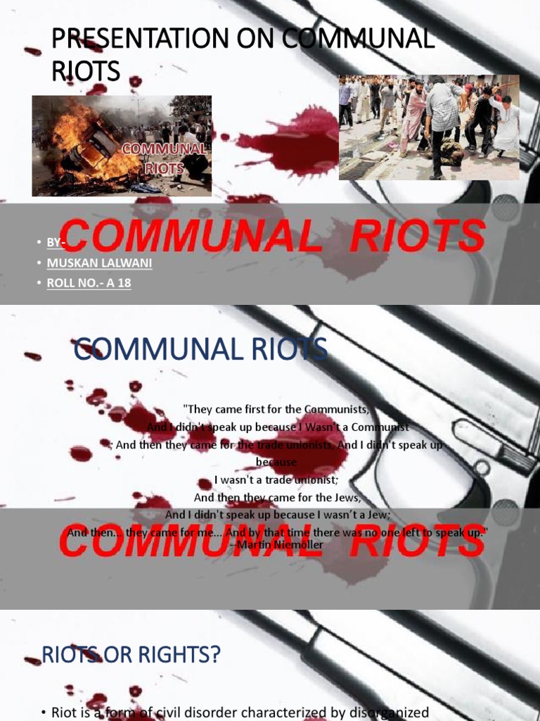 Presentation on Communal Riots | PDF | Riot | Religious Violence