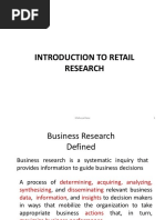 Introduction To Retail Research: 1 Mahuya Basu