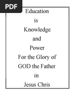 Education Is Knowledge and Power in Jesus Christ | PDF | Book Of ...