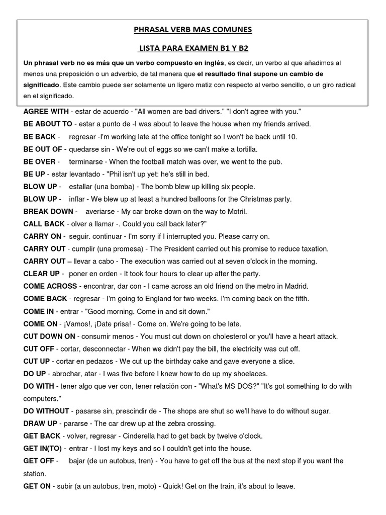 Phrasal Verbs Nature