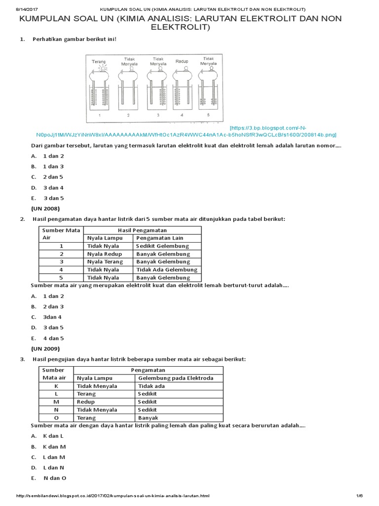27++ 4 soal dan jawaban tentang larutan elektrolit ideas