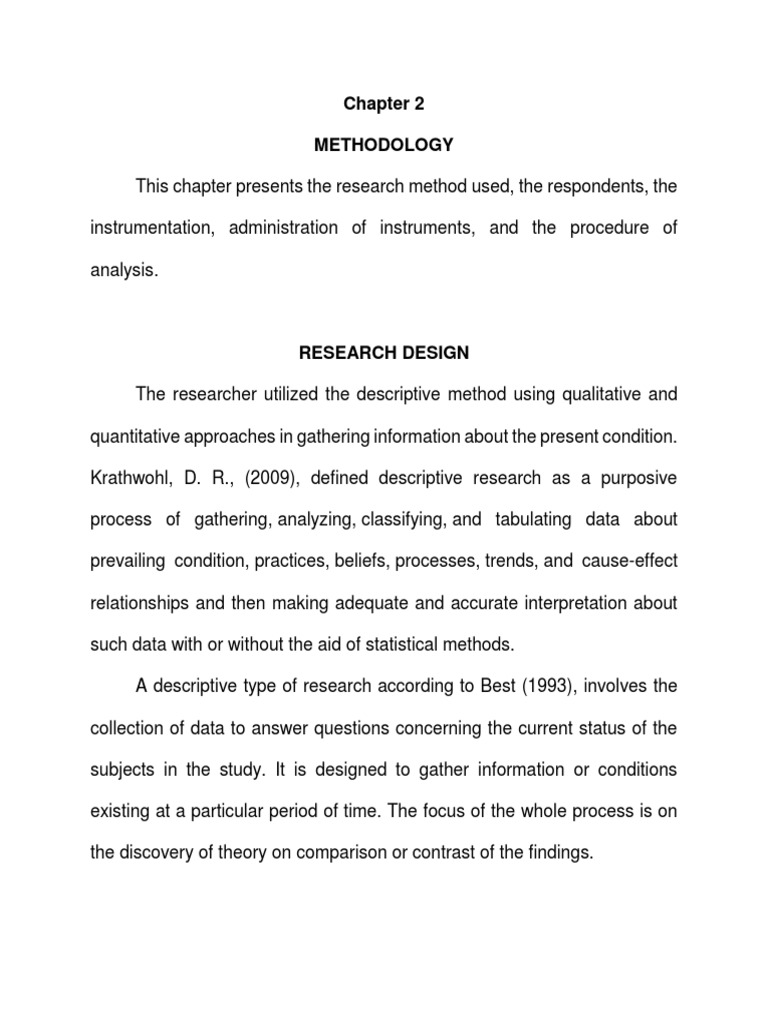 chapter and parts of research