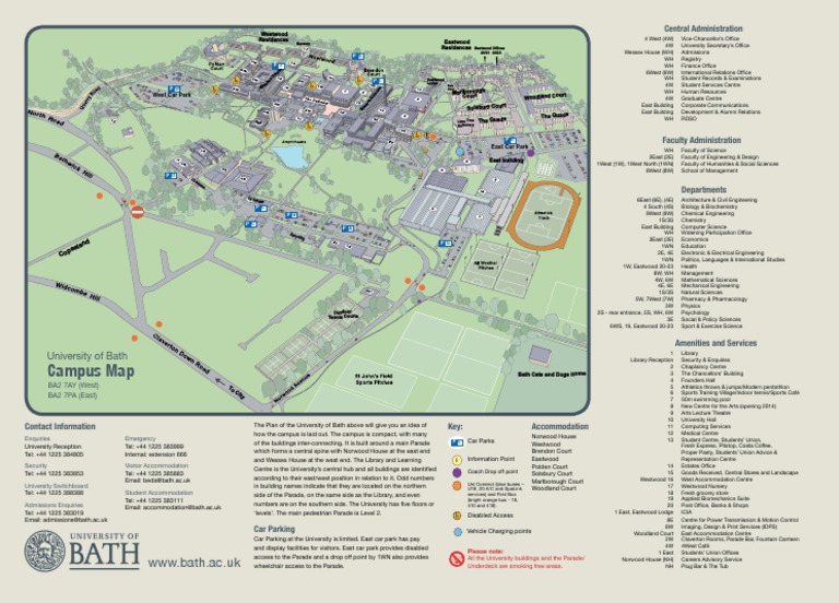 university of bath campus map Campus Map Bath University Science Technology university of bath campus map