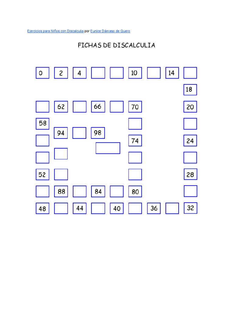 Fichas para Discalculia PDF | PDF