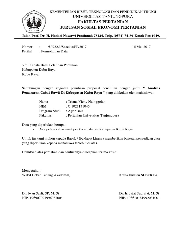 Contoh Surat Resmi Kampus » Daily Blog Networks