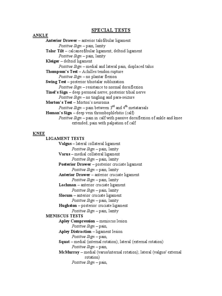 Common Special Tests PDF | PDF