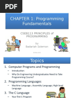 CHAPTER 1: Programming Fundamentals: Cseb113 Principles of Programming