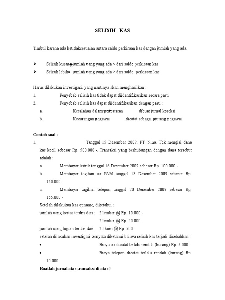Selisih Kas Dan Cash Overdraft 1 Doc