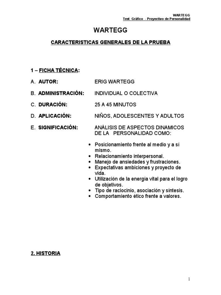 Test de Wartegg 8 Campos PDF | PDF | Dibujo | Teoría de apego