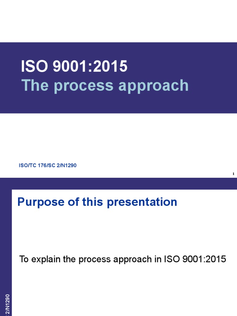 The Process Approach: ISO/TC 176/SC 2/N1290 | PDF | International ...