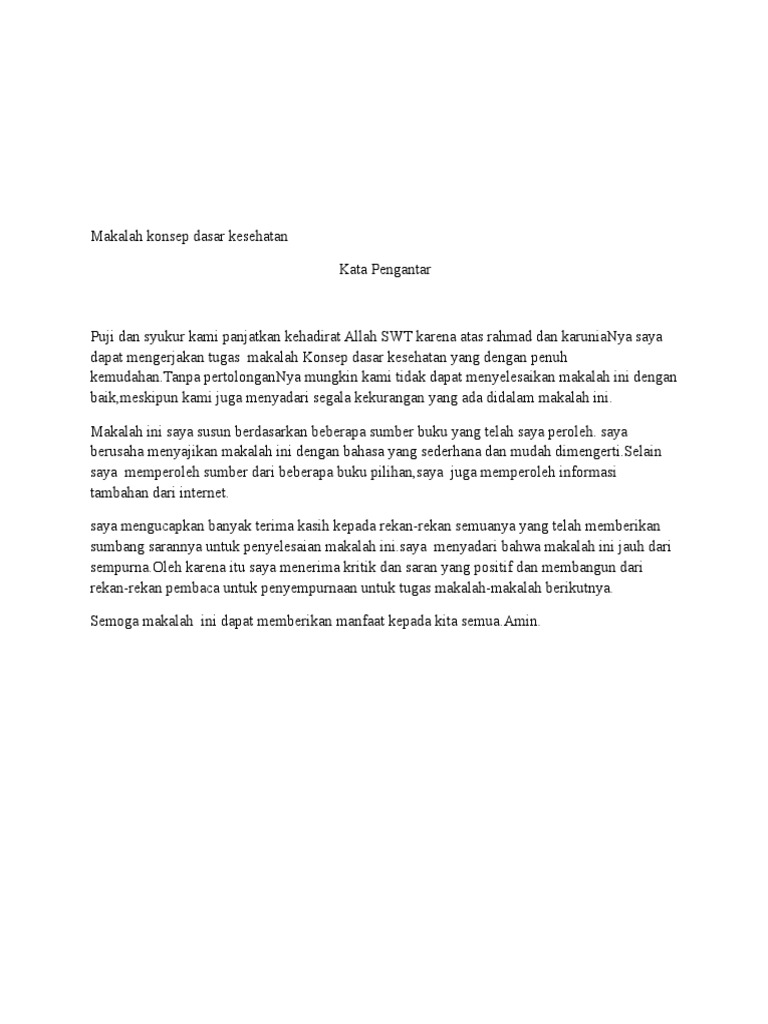 Makalah Konsep Dasar Kesehatan