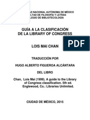 Chan Lois Mai - Guía A La Clasificación de La Library of Congress, PDF, Biblioteca del Congreso