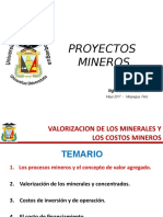 Valorizacion de Los Minerales y Los Costos Mineros
