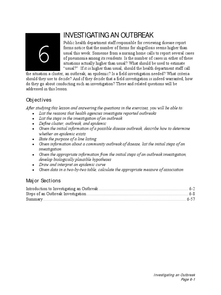 Outbreak Investigation Essentials | PDF | Outbreak | Epidemiology