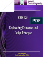 CHE 425 Engineering Economics and Design Principles