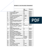 List of electronic components for procurement