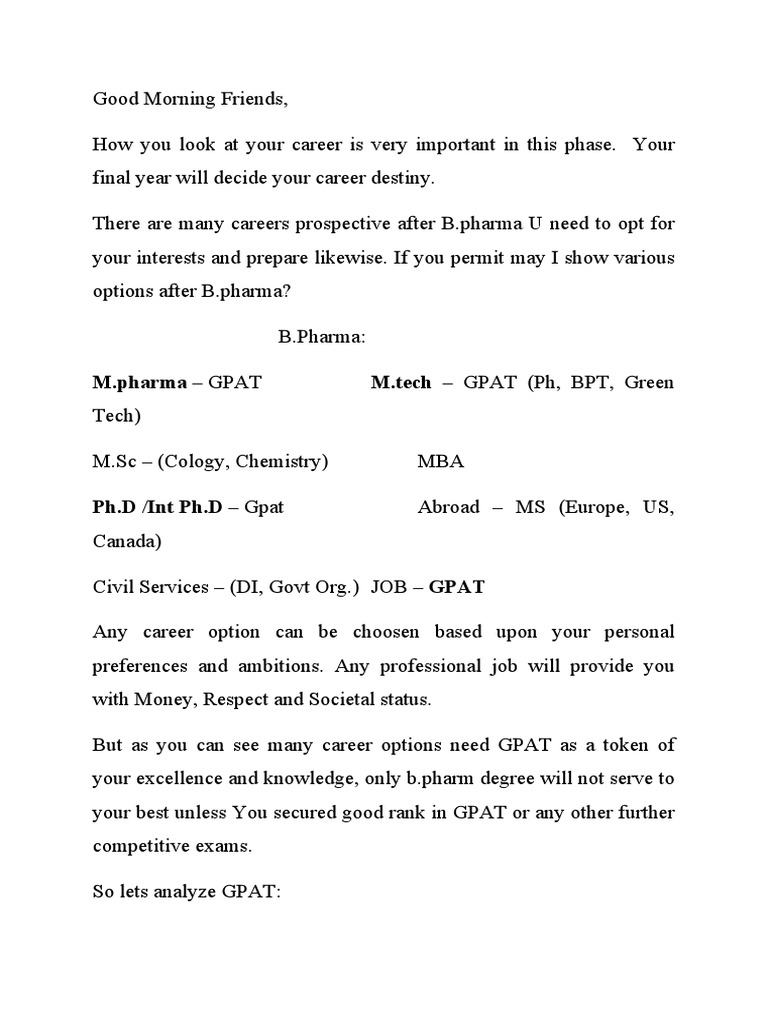 GPAT Preparation Strategies and Insights | PDF | Doctor Of Philosophy ...